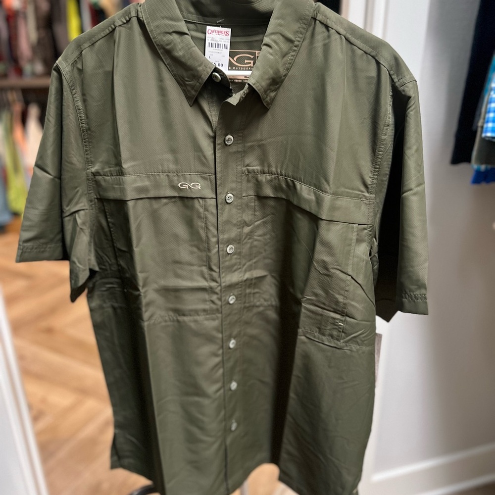 GameGuard Olive Green Button-Up Shirt